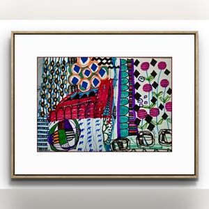 Original Abstract Multicolor Art 9x12